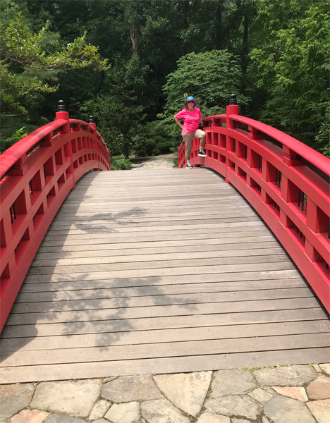 Karen Duquette on the Meyer Bridge